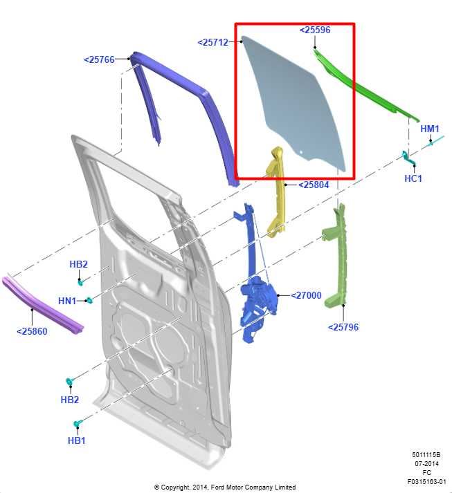 15-20 Ford F150 2.7L Rear Left Side Door Quarter Window Glass FL34-1825713-A OEM1