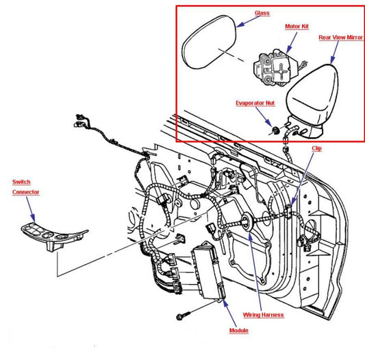 1997-2004 Chevrolet Corvette 5.7L Driver Left Side Rear View Mirror 10416055 OEM - Alshned Auto Parts