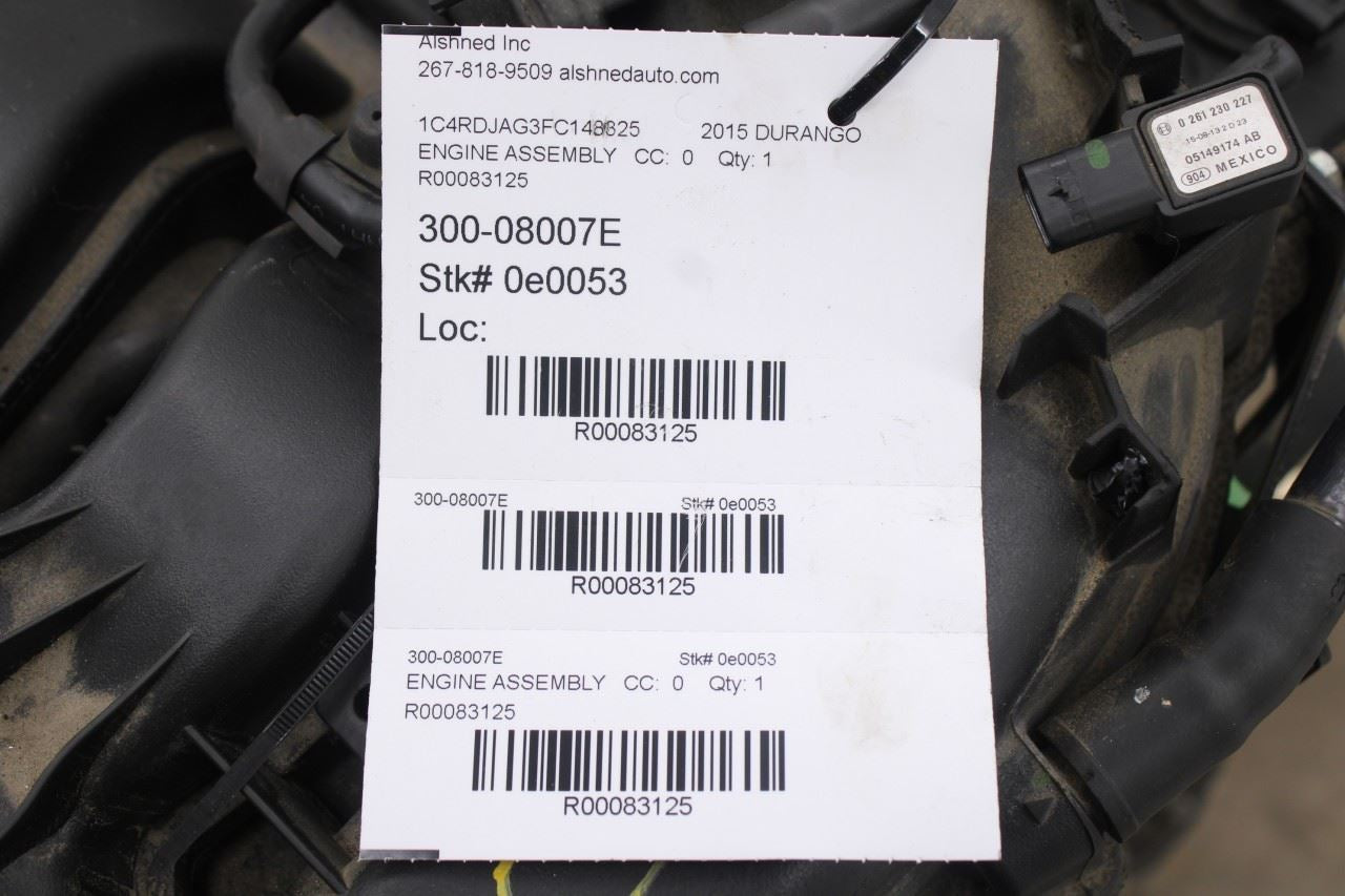 2014-2015 Dodge Durango SXT 3.6L Engine Motor VIN G 8th digit 170K 5184895AG OEM15