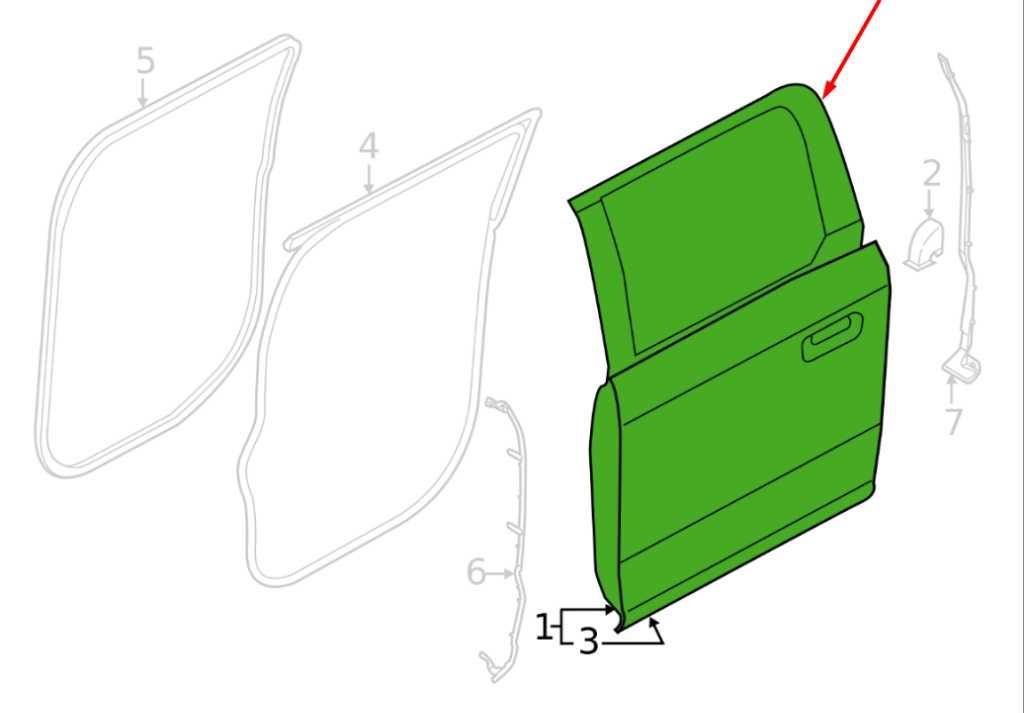 2021-26 Ford F150 XLT Supercrew Rear Right Side Door Shell Panel PL3Z-1624630-D2