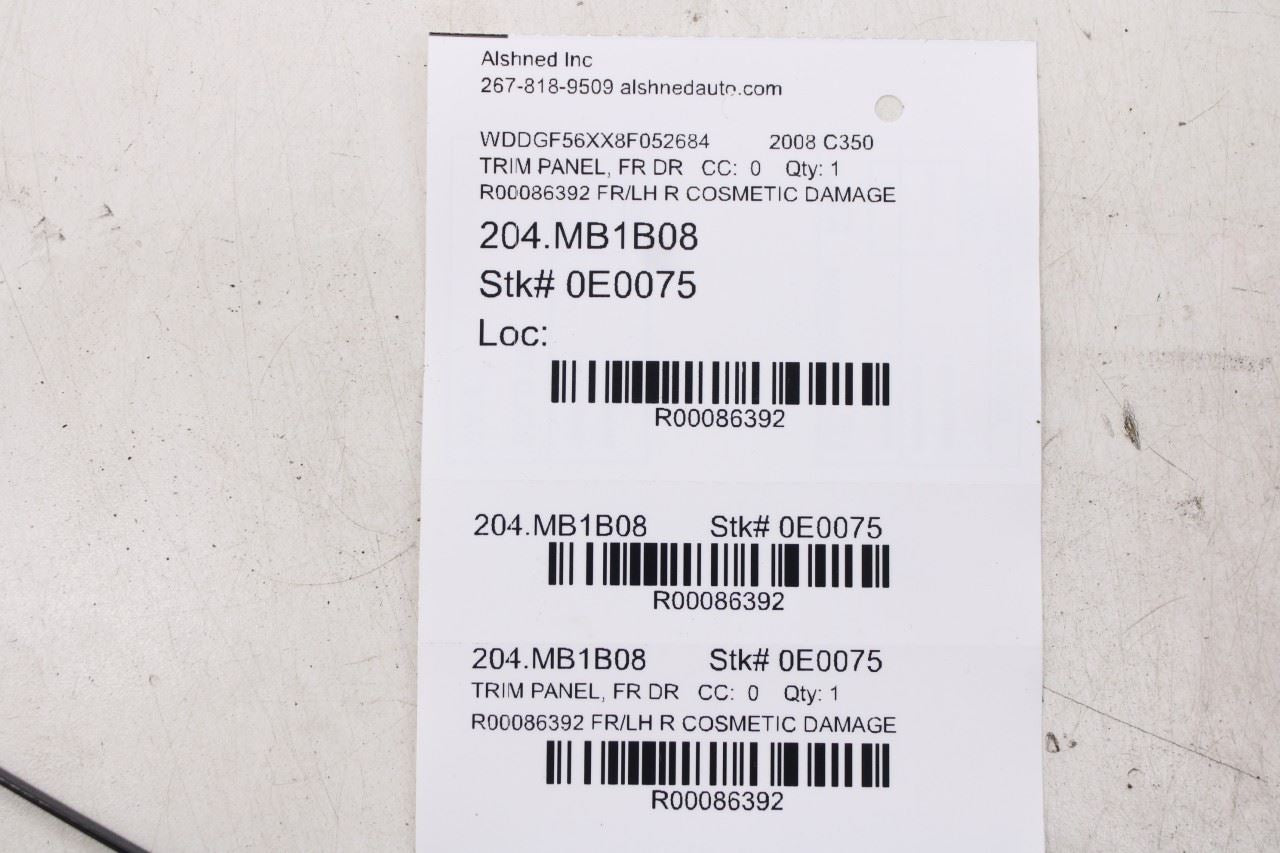 2008-2014 Mercedes-Benz C350 Sport Front Left Driver Side Door Trim Panel *ReaD* - Alshned Auto Parts