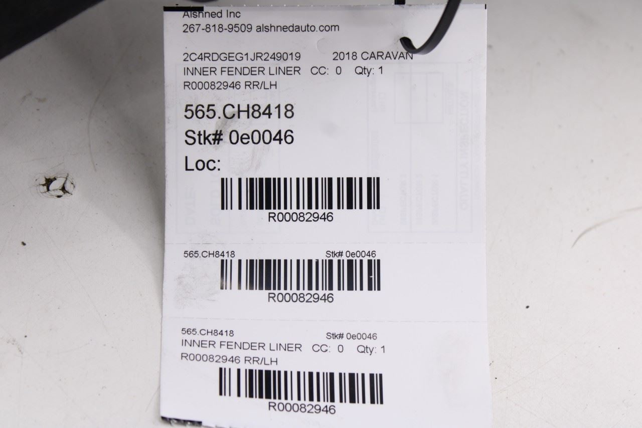 08-20 Dodge Grand Caravan GT RR Left Side Quarter Wheelhouse Liner Splash Shield - Alshned Auto Parts