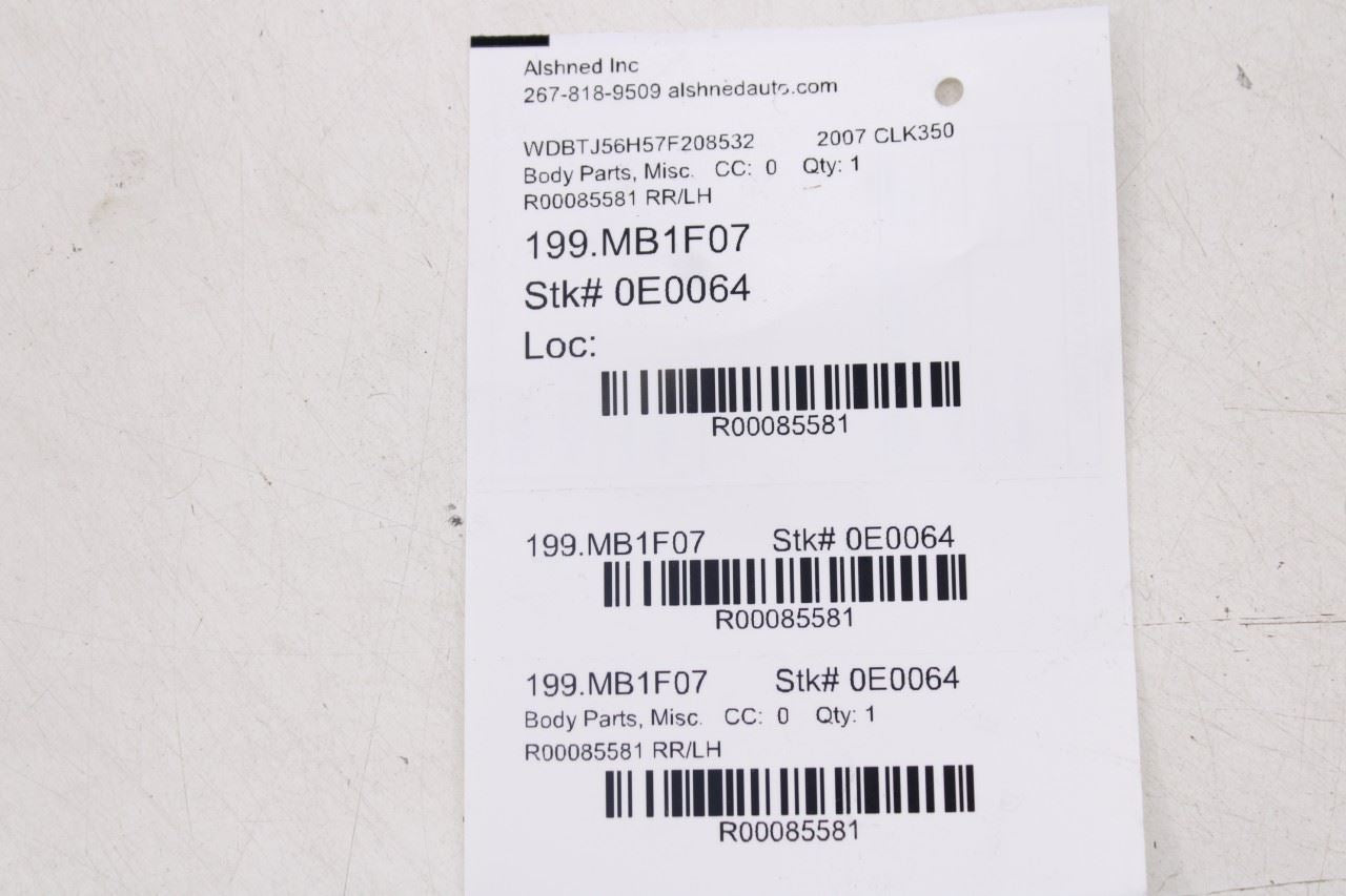 2006-2009 Mercedes-Benz CLK350 Rear Left Quarter Window Molding Strip 20967003389