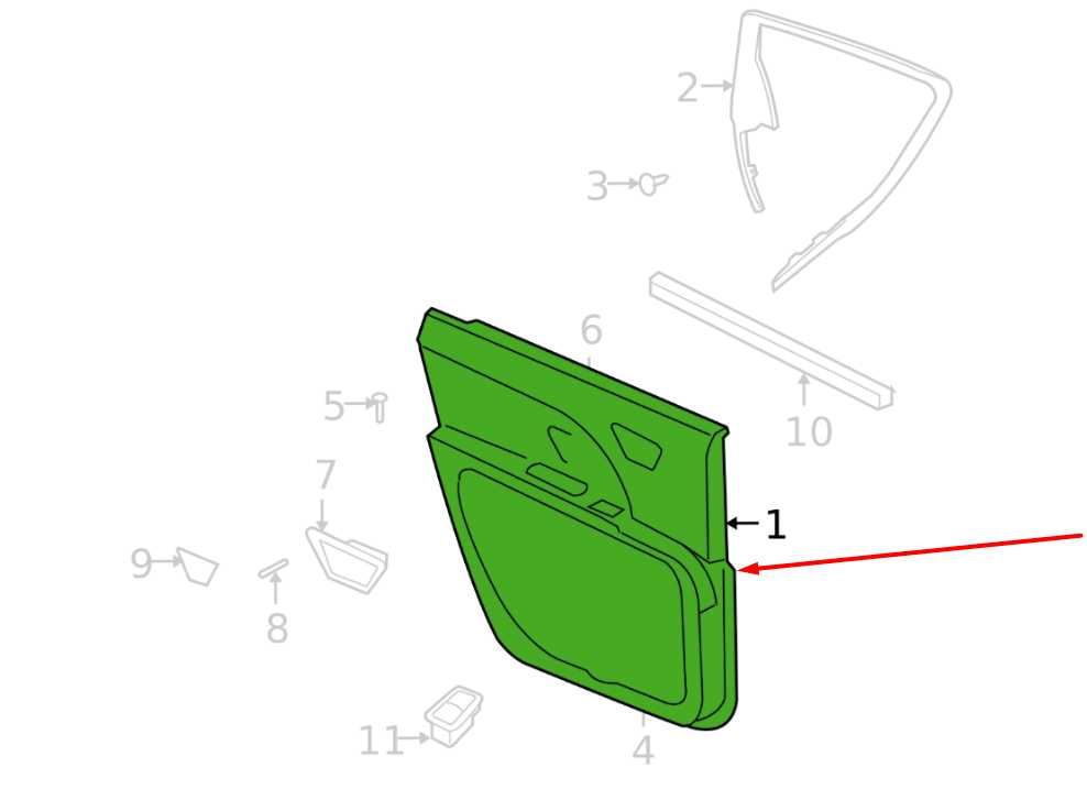2011-2020 Dodge Journey SXT Rear Right Side Door Trim Panel 1QF221X9AG OEM1