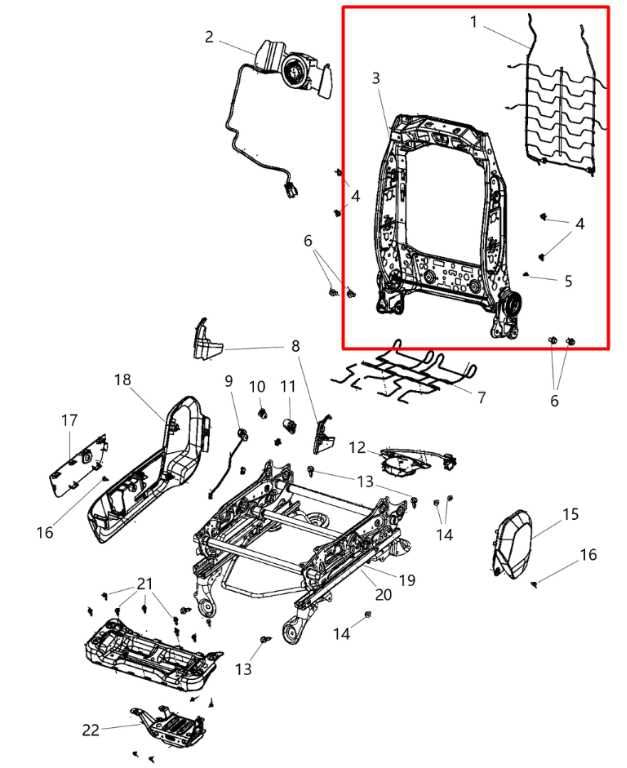 2011-25 Ram 2500 Big Horn 6.4L Front Passenger Right Side Seat Back Upper Frame1