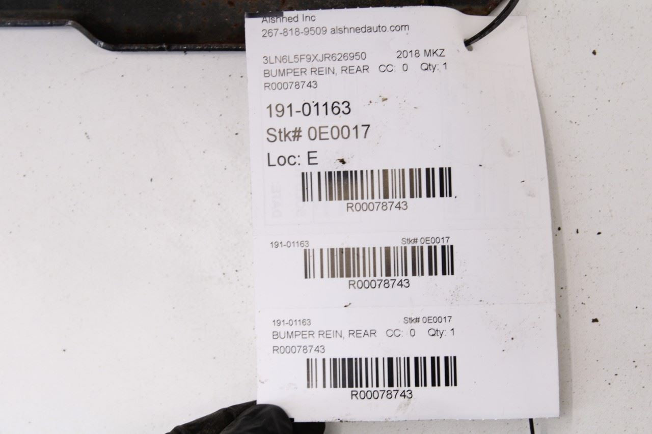 13-20 Lincoln MKZ Reserve Rear Bumper Reinforcement Impact Bar Beam DG9Z-17906-A - Alshned Auto Parts