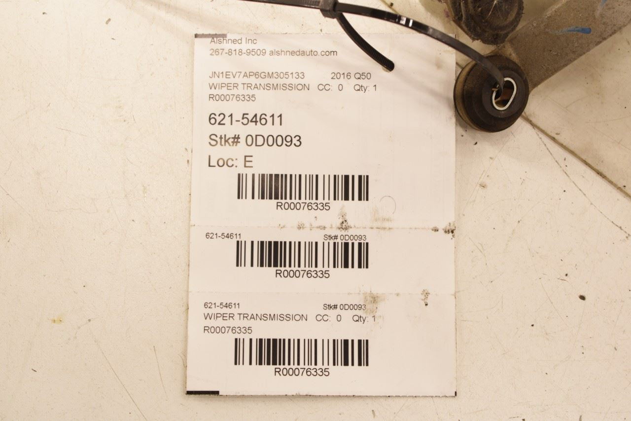2014-2024 Infiniti Q50 Premium FR Windshield Wiper Transmission Linkage w/ Motor - Alshned Auto Parts