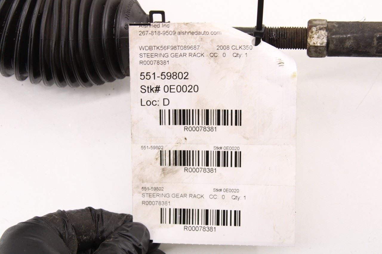 2006-2009 Mercedes-Benz CLK 350 3.5L RWD Power Steering Gear Rack and Pinion - Alshned Auto Parts