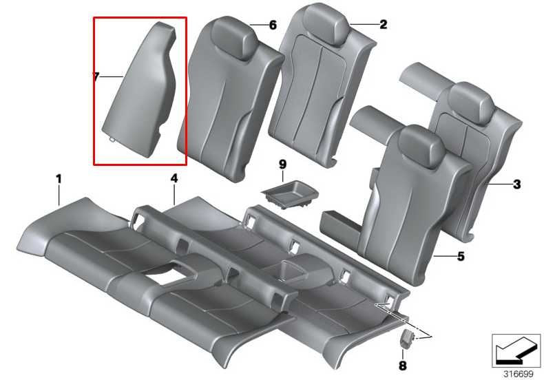 17-20 BMW 430i xDrive AWD Rear Passenger Right Side 2nd Row Seat Bolster Cushion - Alshned Auto Parts