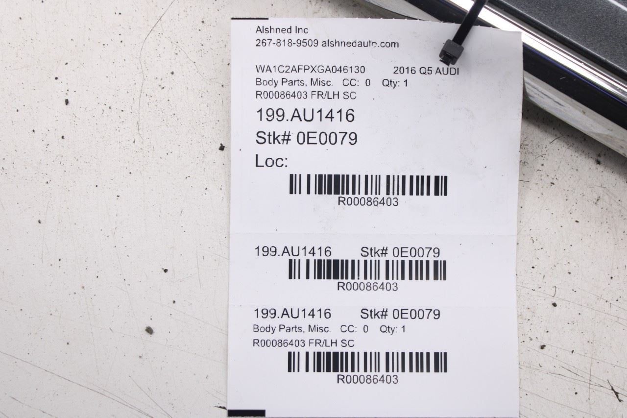 2013-2017 Audi Q5 Premium Front Left Door Lower Body Side Molding 8R0853959LGRU - Alshned Auto Parts