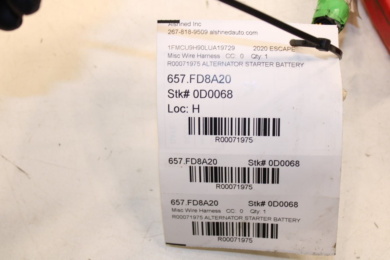 20-22 Ford Escape SEL 2.0L Battery Alternator Starter Wire Harness LX6T-14305-NA - Alshned Auto Parts