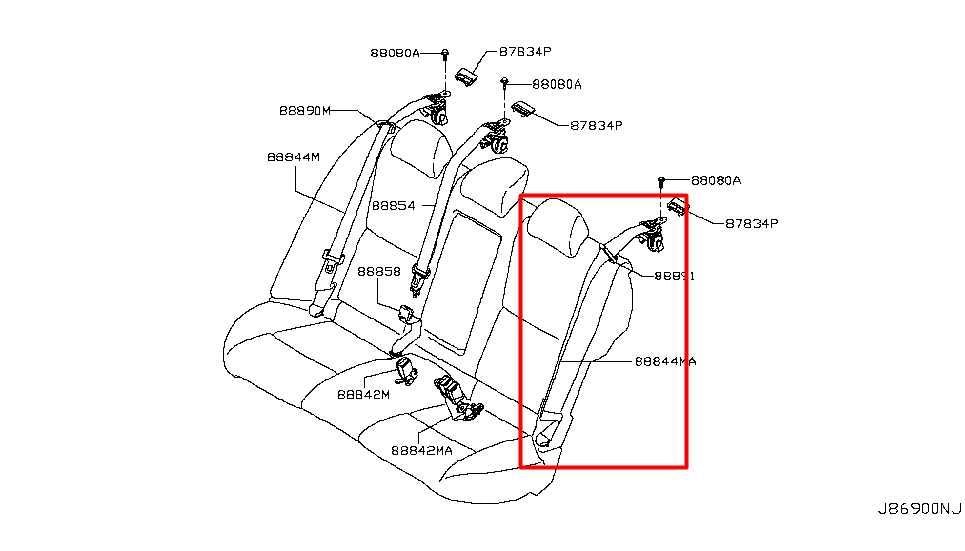 14-20 Infiniti Q50 Premium 3.0L Rear Driver LH Side 2nd Row Seat Belt Retractor - Alshned Auto Parts