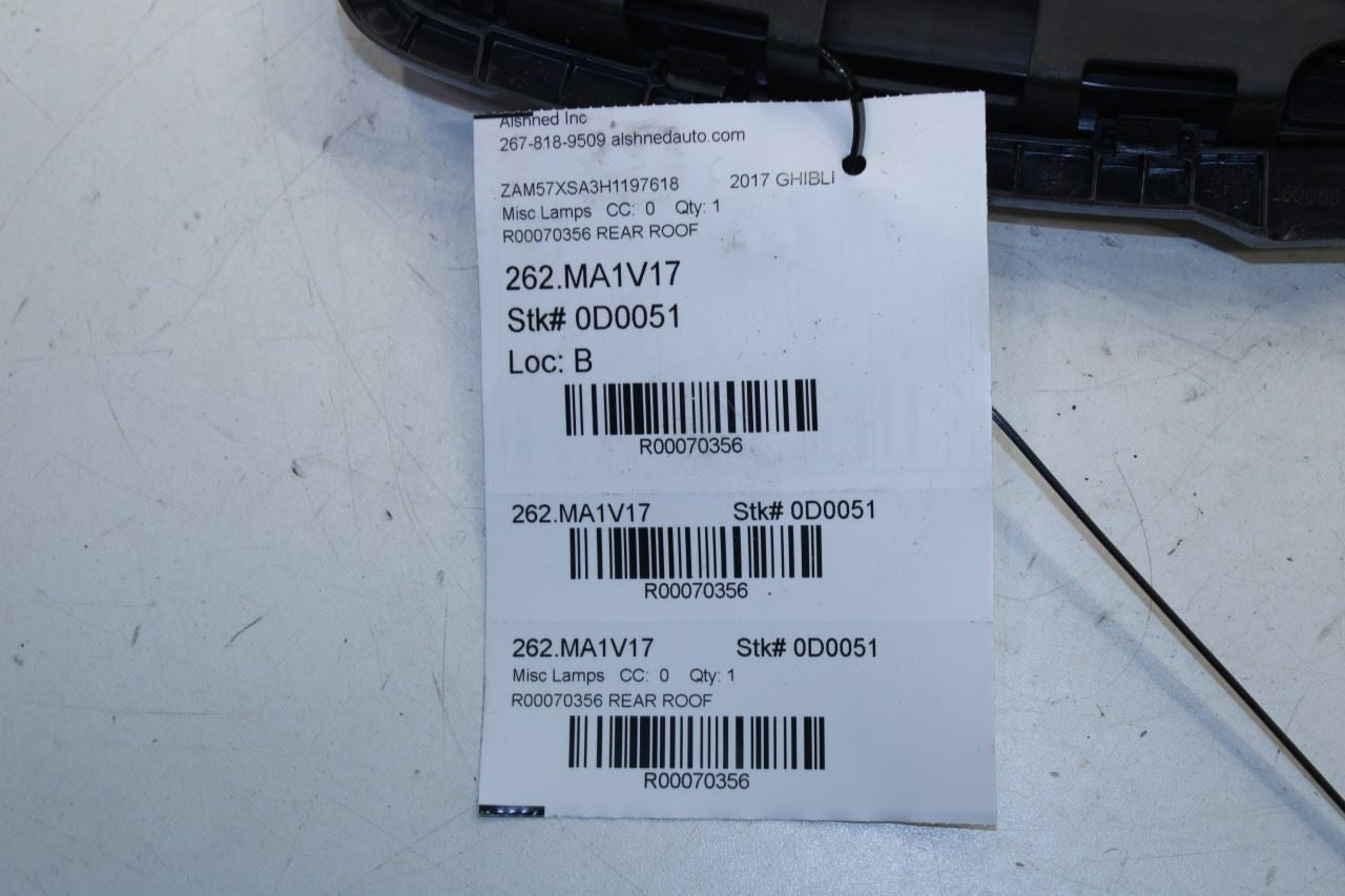 17-21 Maserati Ghibli 3.0L RWD Rear Roof Headliner Dome Light Lamp 670110916 OEM - Alshned Auto Parts