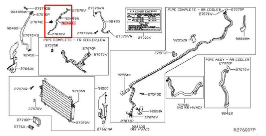 2014-2020 Infiniti QX60 Pure 3.5L AWD AC Conditioning Pressure High Hose Tube - Alshned Auto Parts