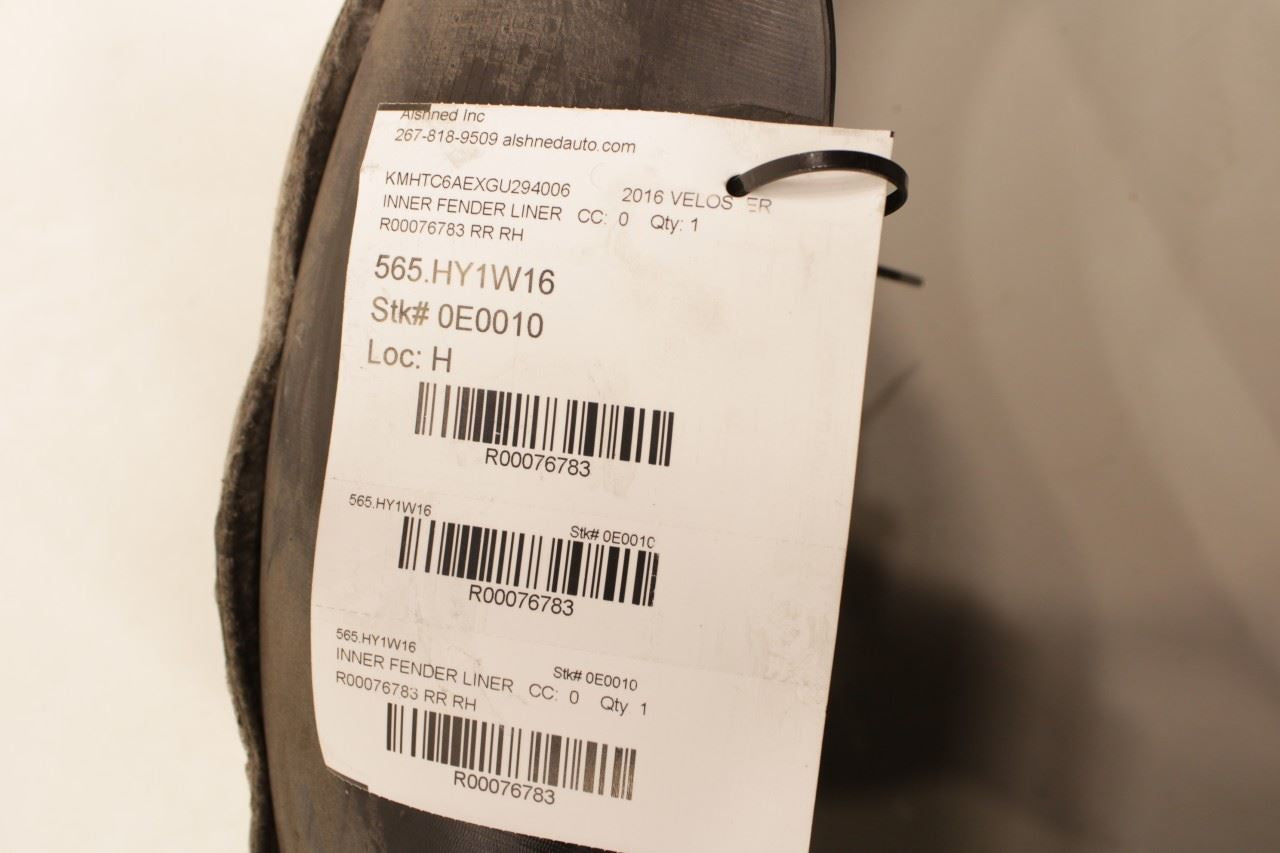2011-2017 Hyundai Veloster Turbo Rear Right Side Wheelhouse Liner Splash Shield - Alshned Auto Parts