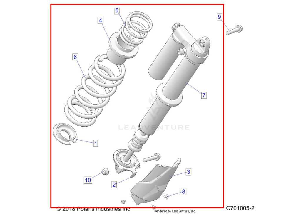 20-2023 Polaris RZR XP 1000 Rear RH Passenger Side Shock Strut Absorber 7045258 - Alshned Auto Parts