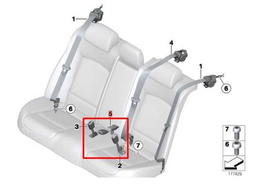 2010-15 BMW 750i xDrive Rear RH and LH Side Center Seat Belt Buckle 72117220858 - Alshned Auto Parts