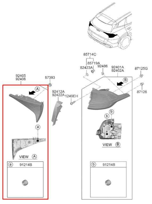 2023-2025 Kia Sportage Hybrid EX Rear Right Side Tail Light Lamp 92404-P1000 OEM - Alshned Auto Parts