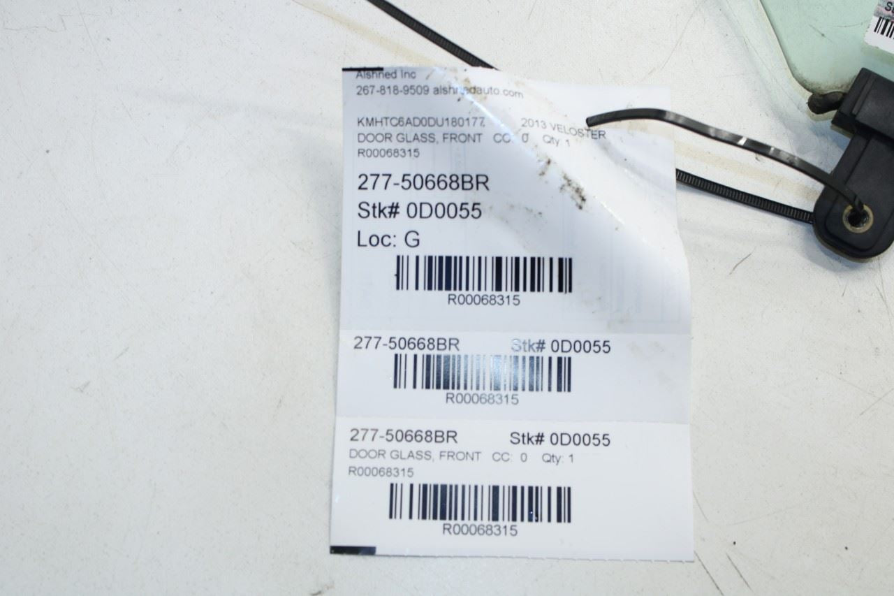 2011-2017 Hyundai Veloster Base Front Right Door Window Glass 82421-2V000 OEM - Alshned Auto Parts