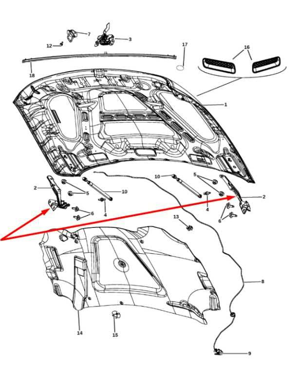 2011-2018 Ram 1500 Front Left and Right Hood Bonnet Hinge 55372575AC OEM1