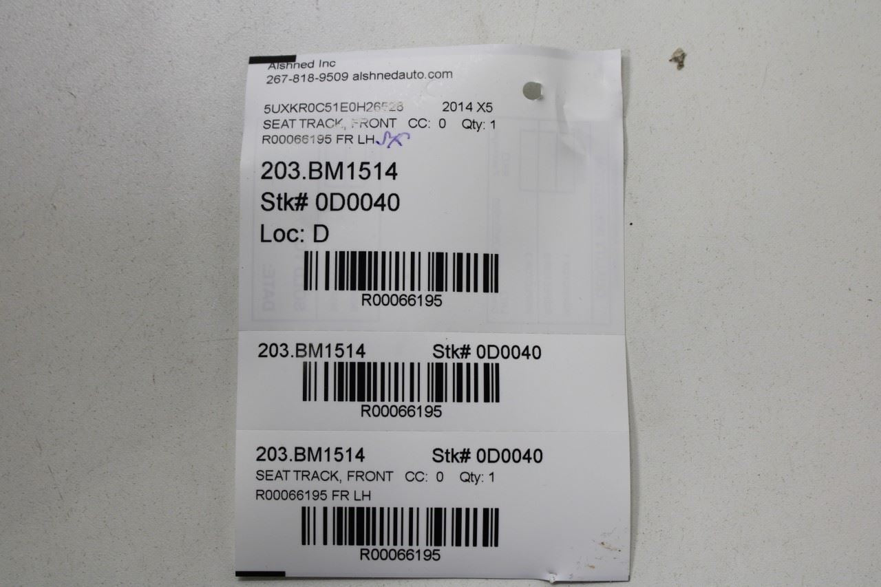 2014-18 BMW X5 xDrive35i Front Left Seat Lower Track Frame w/ Cushion and Motors - Alshned Auto Parts