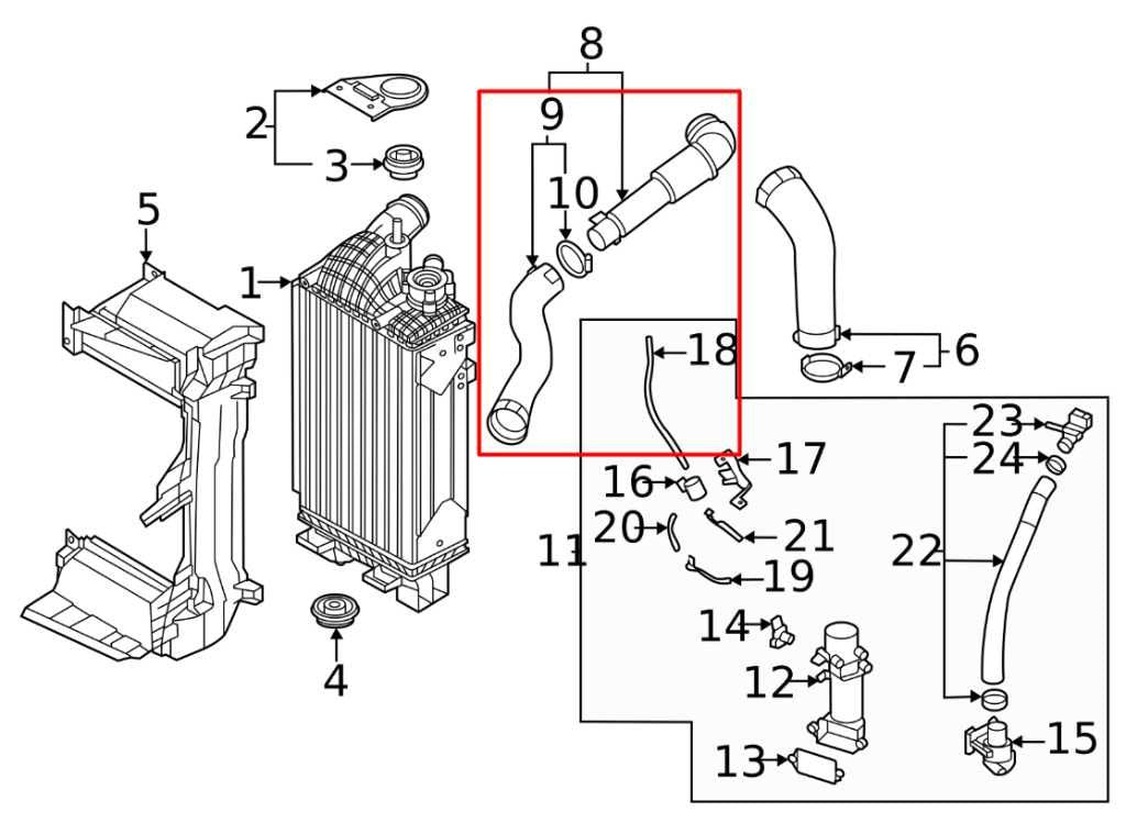 2021-23 Kia Sorento X-Line SX Prestige 2.5L Engine Intercooler Upper Inlet Tube - Alshned Auto Parts