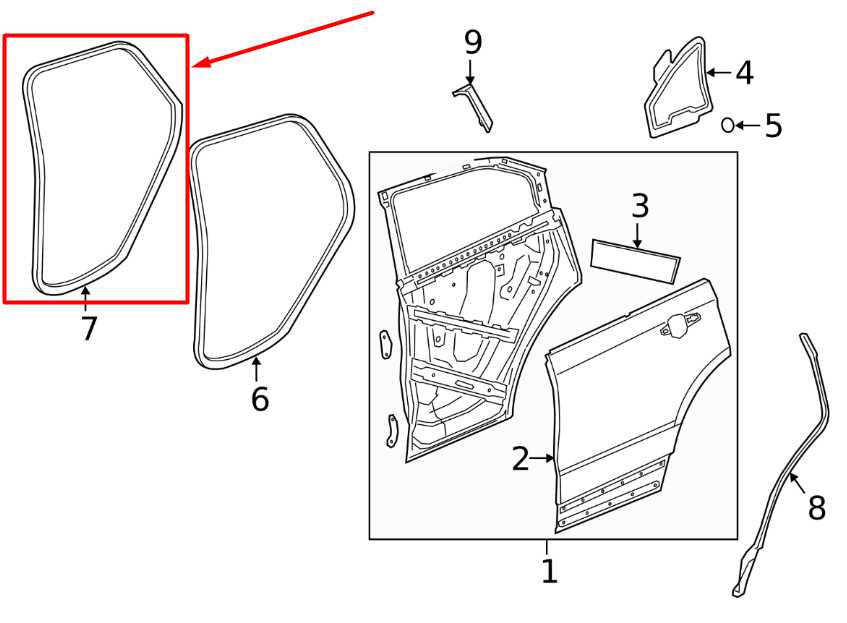 2019-2025 Cadillac XT4 Premium Rear Left Door Weatherstrip On Body 84234127 OEM - Alshned Auto Parts