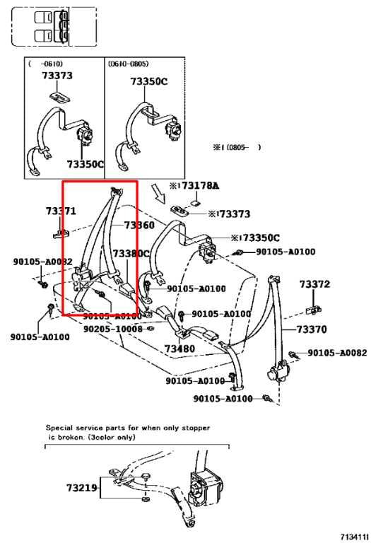 15-23 Toyota Tacoma Limited 3.5L 4WD Rear Right Side 2nd Row Seat Belt Retractor - Alshned Auto Parts