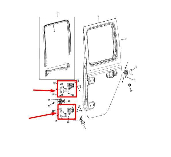 2021-24 Jeep Gladiator RR RH Door Hinge Upper and Lower w/ Bolts 68302124AD OEM - Alshned Auto Parts