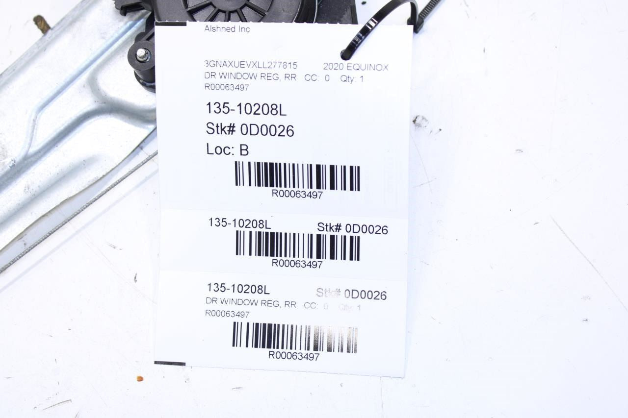 2018-2024 Chevrolet Equinox LT Rear Left Door Window Regulator w/ Motor 84567509 - Alshned Auto Parts