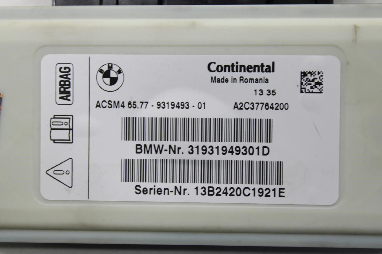 2013-2015 BMW 750I xDrive Air Bag SRS Restraints Computer Control Module 65-77-9-319-493 OEM - Alshned Auto Parts