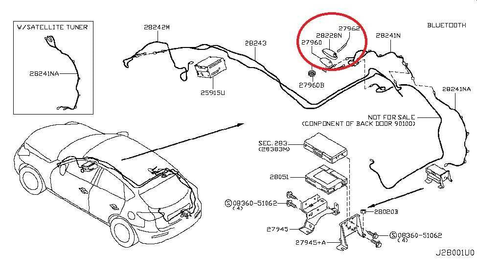 2014-2017 Infiniti QX50 Roof Exterior Satellite Antenna 28208-1UR5A OEM - Alshned Auto Parts