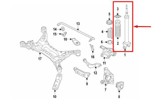 2016-2021 Nissan Maxima Rear RH / LH Side Shock Strut Absorber 56210-4RA2B OEM - Alshned Auto Parts