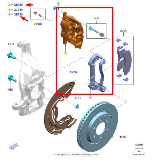 2018-2021 Ford Expedition Front Right Side Brake Disc Caliper JL1Z-2B120-A OEM - Alshned Auto Parts