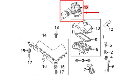 2017-2023 Nissan Maxima Air Cleaner Intake Duct Tube Hose 16576-4RA0B OEM - Alshned Auto Parts