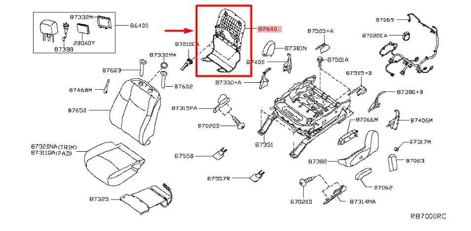 14-20 Infiniti QX60 Front Right Side Seat Back Panel Cover Trim 87640-3JA0A OEM - Alshned Auto Parts