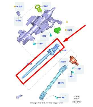 2015-2020 Ford F150 Steering Column Upper Intermediate Shaft HL34-3E751-BC OEM - Alshned Auto Parts