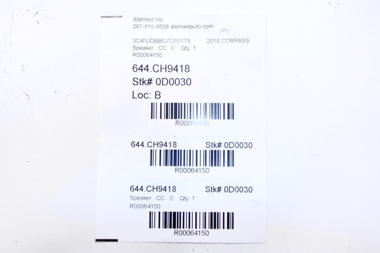 07-2025 Jeep Compass Latitude Door Audio 6"X9" Speakers Pair 5091019AB - Alshned Auto Parts