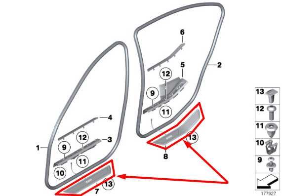 2010-2015 BMW 750i xDrive FR and RR Door Sill Scuff Kick Plate Trim Panel *ReaD* - Alshned Auto Parts
