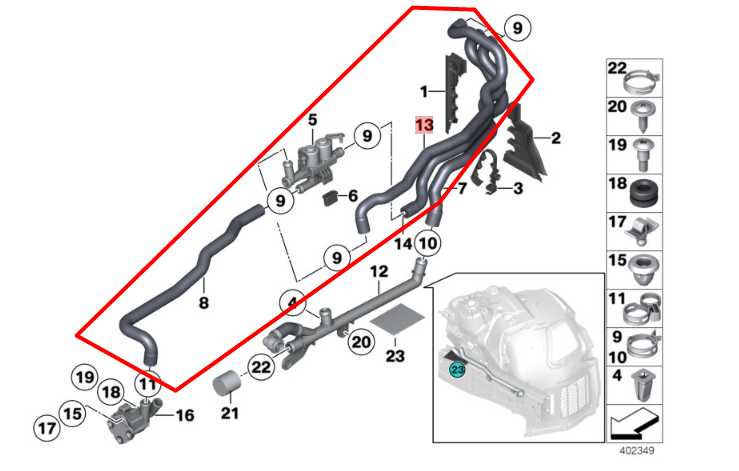 2010-15 BMW 750i xDrive Water Coolant Heater Control Valve w/ Hoses 64539119169 - Alshned Auto Parts