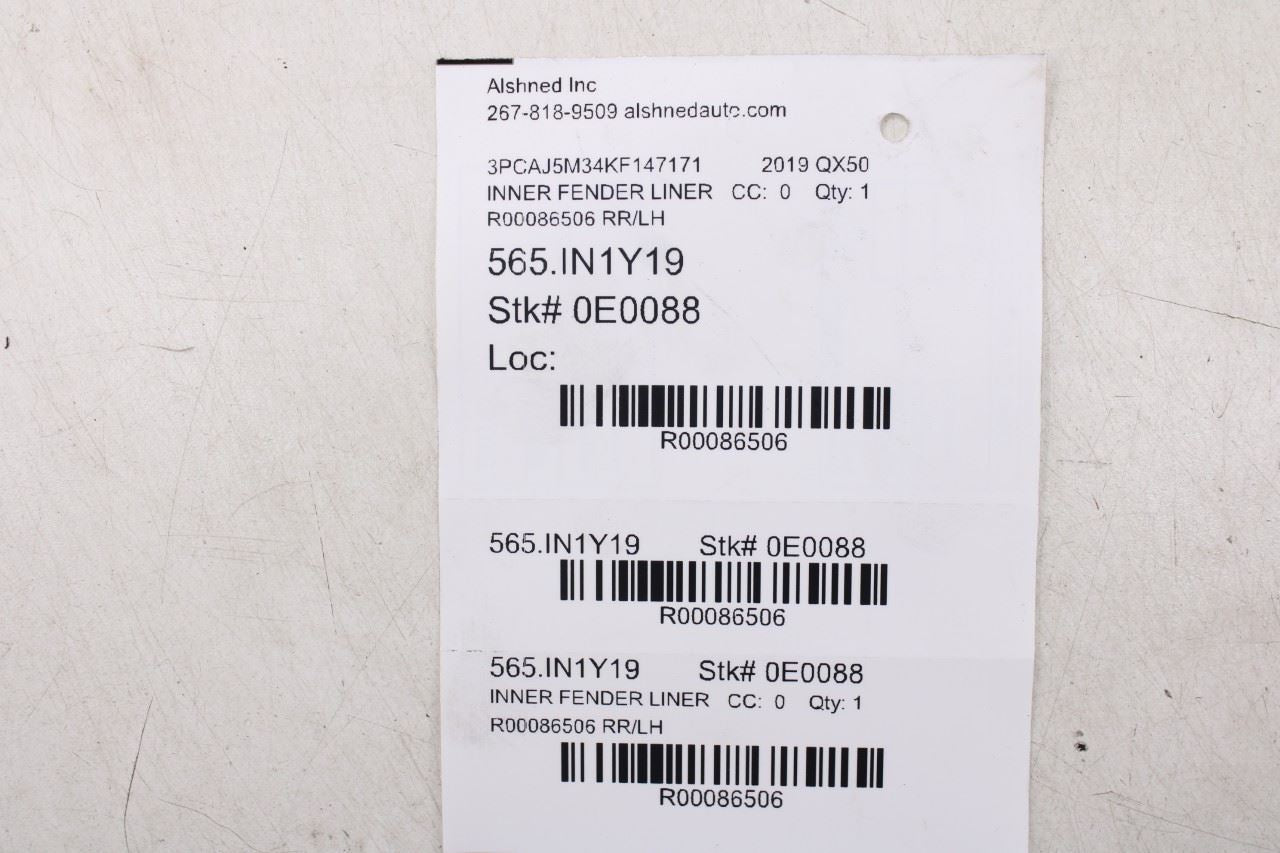 2019-2025 Infiniti QX50 ESSENTIAL Rear Left Side Wheelhouse Liner Splash Shield11