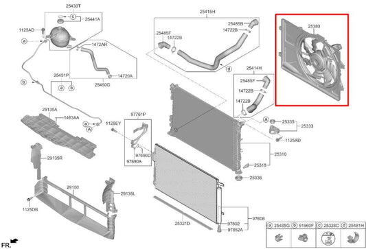 2022-2023 Hyundai Tucson SEL 2.5L AWD Radiator Cooling Fan Motor Assembly *ReaD* - Alshned Auto Parts