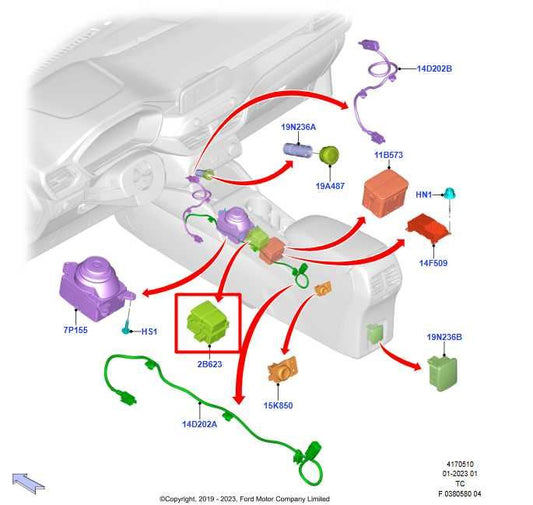 20-24 Ford Escape SEL AWD Center Console Electronic Parking Brake Control Switch - Alshned Auto Parts