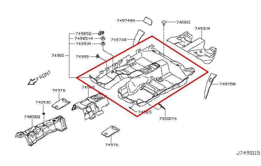 14-18 Infiniti Q50 Premium 3.0L RWD Floor Interior Carpet Liner Mat 74901-4HB0B - Alshned Auto Parts