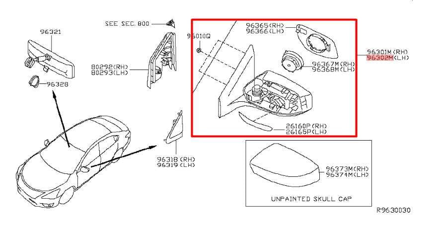 2013-2016 Nissan Sentra S 1.8L Driver Left Side Rear View Mirror 96302-3SG0B OEM - Alshned Auto Parts