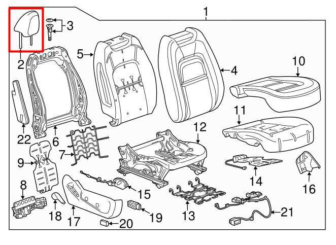 2015-2021 GMC Canyon Front Right Passenger Side Seat Headrest 84698842 OEM - Alshned Auto Parts