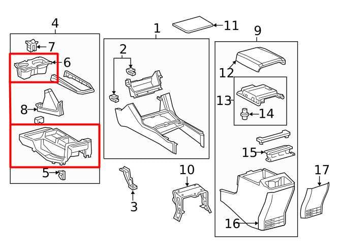 15-23 Toyota Tacoma FR Console Shifter Upper Trim Panel w/ Cup Holder 5880404030 - Alshned Auto Parts