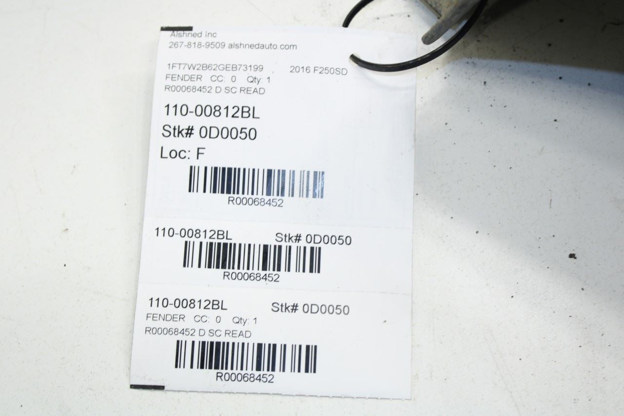 11-16 Ford F250 Lariat Crew Cab Front Left Side Fender Panel BC3Z-16006-A *ReaD* - Alshned Auto Parts
