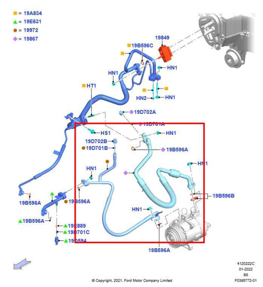 2022-26 Ford Expedition MAX XLT 3.5L Conditioning Suction and Discharge Hose Set - Alshned Auto Parts