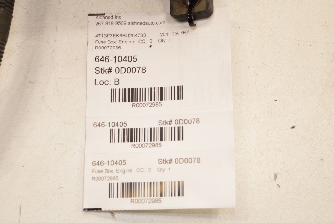 07-11 Toyota Camry LE 2.5L Engine Bay Fuse Relay Junction Block 82720-06091 OEM - Alshned Auto Parts